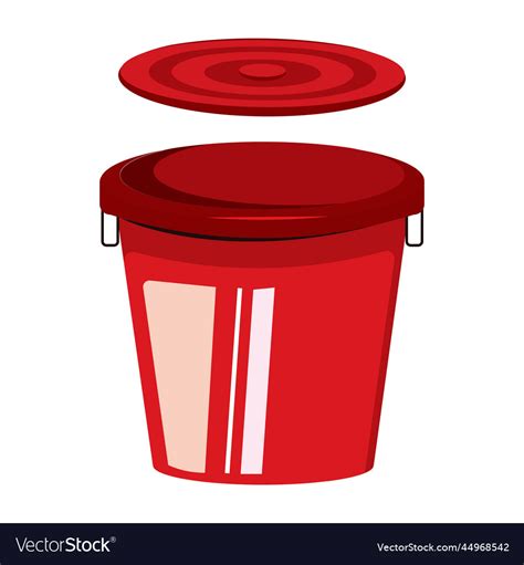 Icon big red bucket with lid cartoon Royalty Free Vector