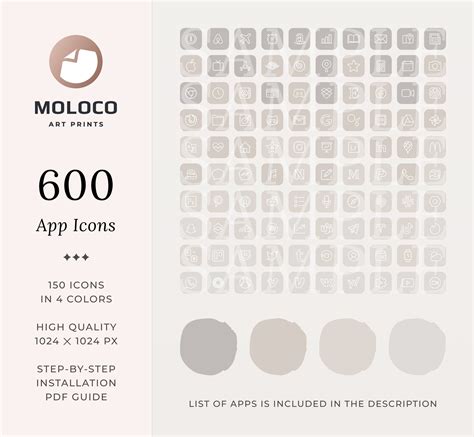 Coastal Boho Ios App Icons Neutral Nude Aesthetic Etsy