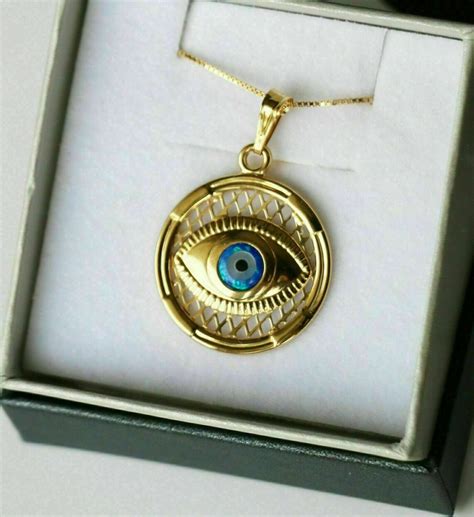 9kt 18kt Gold Eye Of Osiris Evil Eye Devils Eye Good Etsy