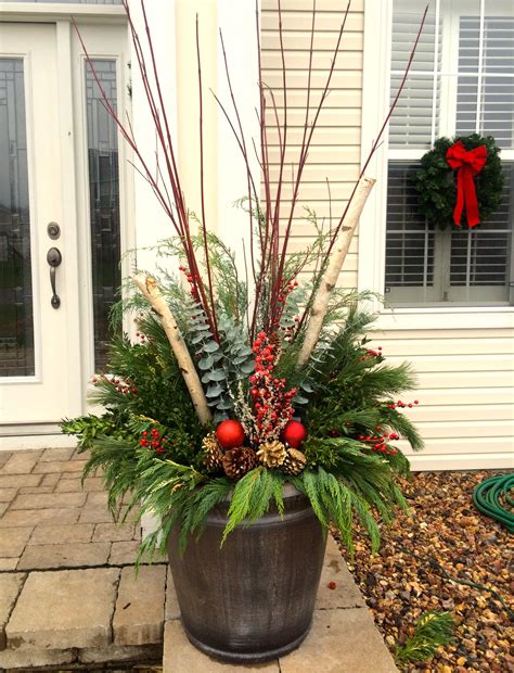 Christmas Holiday Planters for Outdoor Decor