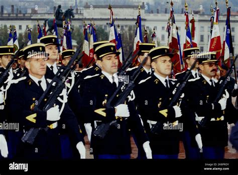 French National Gendarmerie, November 11th ceremony, Lyon, France, 1993 ...