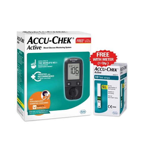 Accu Chek Active Blood Glucose Monitoring System With 10 Free Test