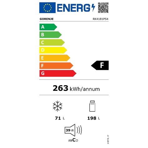 Gorenje RK4181PS4 Kombinált hűtőszekrény, M:180cm, 264L, F ...