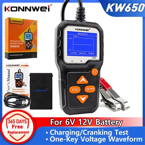 Konnwei Kw650 Car Battery Tester 6v 12v Auto Battery System Analyzer ...