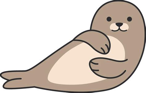 Cute Seal Cartoon Vector Illustration Isolated On A White Background