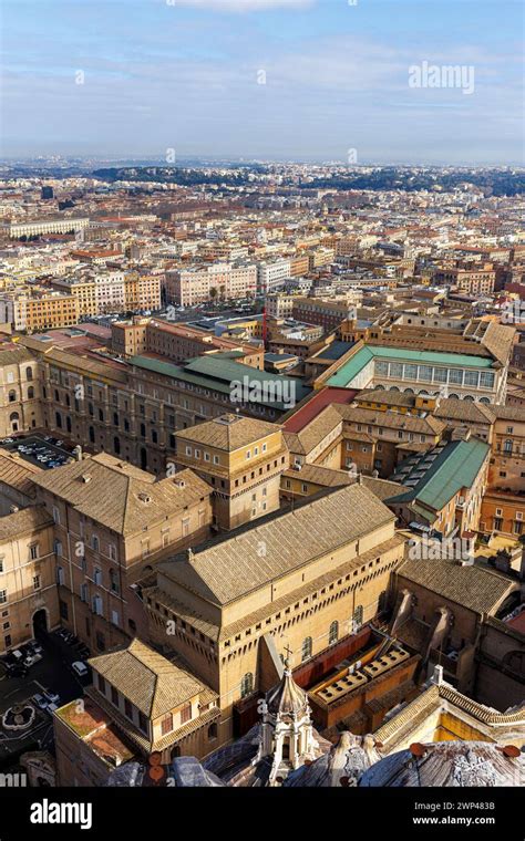 Aerial View On Sistine Chapel From Saint Peters Basilica Stock Photo