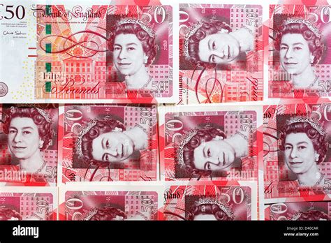 Portrait Of Queen Elizabeth Ii From Pounds Banknote Uk Stock