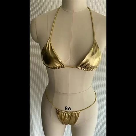 Liu Ming Hot Selling More Colorful Women Sexy Gold Extreme Micro Thong Piece Bikini Buy