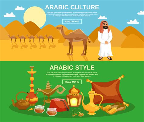 Arabic Culture Banner 468324 Vector Art at Vecteezy