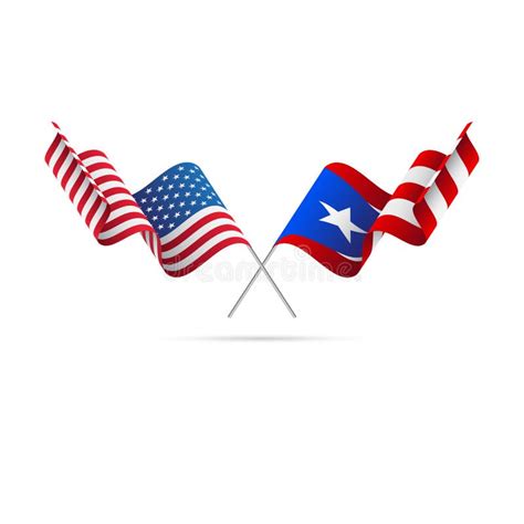 USA and Puerto Rico Flags. Vector Illustration. Stock Illustration ...