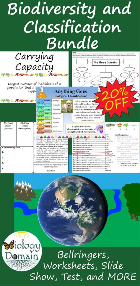 Biodiversity Taxonomy And The Characteristics Of Life Bundle