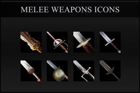 Melee Weapons Icons 2d Icons Unity Asset Store