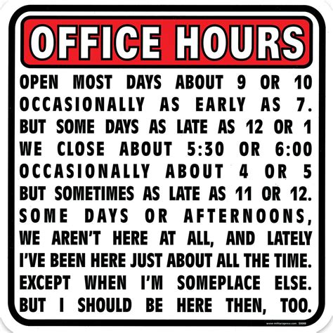 Office Hours Sign - Free Shipping!