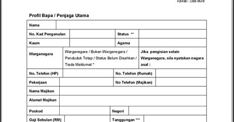 Borang Maklumat Peribadi Pekerja Borang Rekod Peribadi Dan Maklumat Riset
