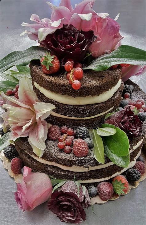 Naked Black Forest Wedding Cake Vanilla Cakes Bespoke Cakes Maidenhead Berkshire