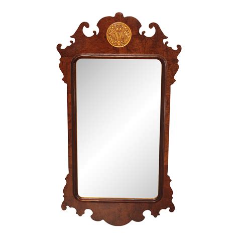 Henredon Chippendale Style Carved Mahogany 'Aston Court' Mirror | Chairish
