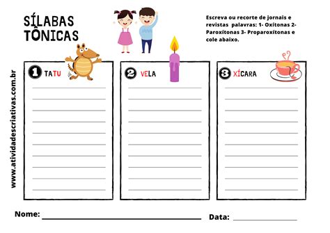 Atividades Sílaba Tônica 3 Ano Fundamental Com Gabarito