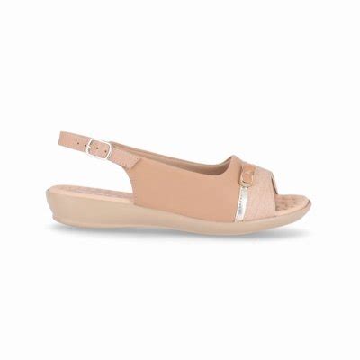 Sandália Slingback Camila Rasteira Nude Claro Compre Agora Dafiti Brasil