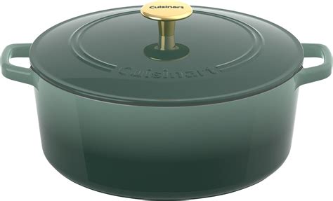 Cuisinart Chef S Classic Enameled Cast Iron 7 Quart Round Covered Casserole Seafoam