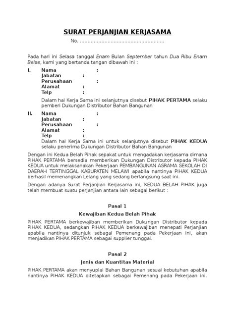 Detail Contoh Surat Kerjasama Antar Perusahaan Koleksi Nomer 20