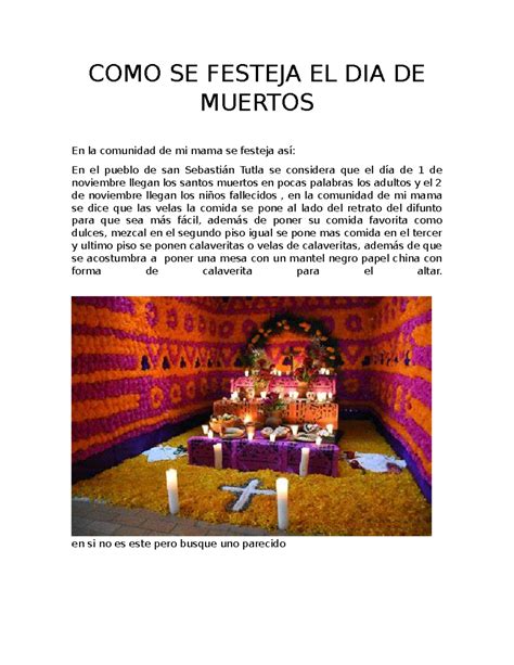 Como se festeja día de muertos - COMO SE FESTEJA EL DIA DE MUERTOS En