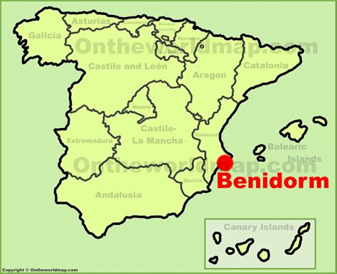 Benidorm location on the Spain map - Ontheworldmap.com