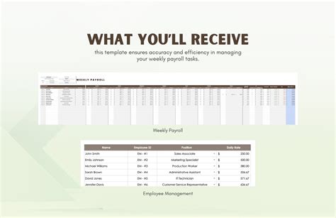 Weekly Payroll Template in MS Excel, Google Sheets - Download ...