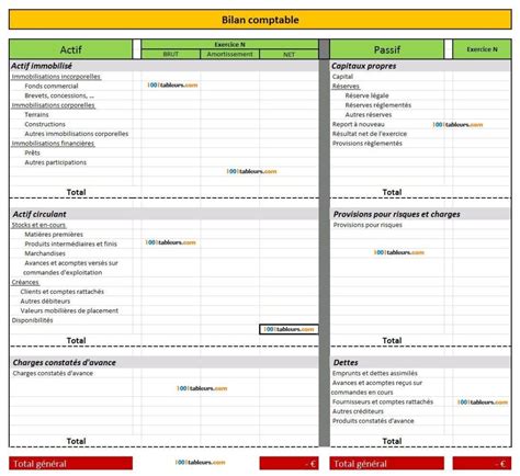 Bilan Comptable Vierge Excel Pratique Et Gratuit Collaborative