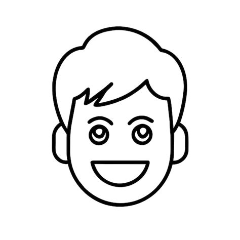 Premium Vector Boy Face Black Icon Vector Illustration