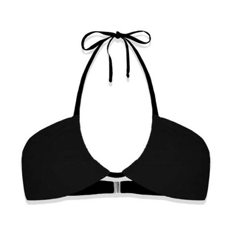 MC Saint Barth Bandeau Bikini Top Black Luxury Exclusive Collection Avvenice
