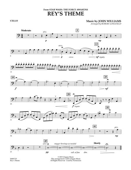 Rey S Theme From Star Wars The Force Awakens Cello By John Williams Cello Digital Sheet