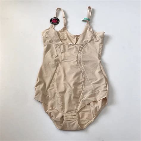 MAIDENFORM WOMENS SHAPEWEAR Bodysuit S Small Nude Anti Static Spandex Nylon PicClick UK