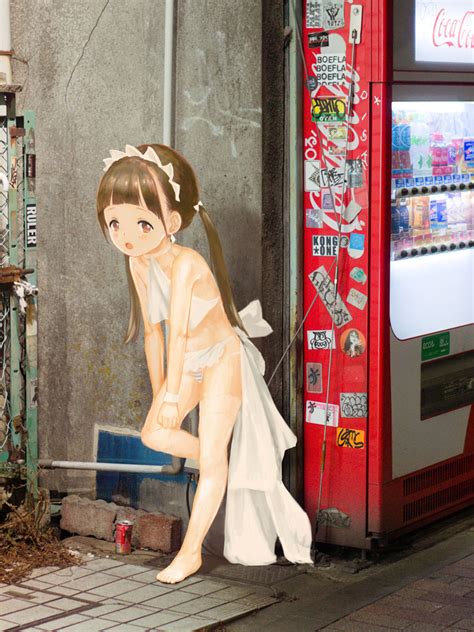 Tamerai Zero Coca Cola Original Mixed Media Girl Barefoot Bikini Black Hair Blush