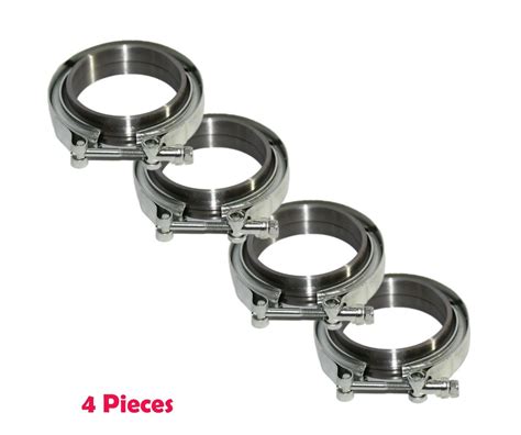 Pieces V Band Flange Clamp Kit For Turbo Exhaust Pipes Mild