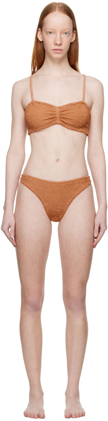 Hunza G Brown Aura Bikini SSENSE Canada