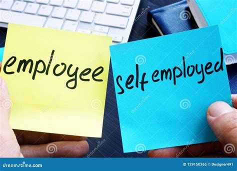 Employee Vs Self Employed Start Own Small Business Stock Image
