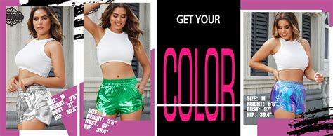 Perfashion Women S Metallic Shorts Summer Sparkly Hot Outfit Shiny Short Pants At Amazon Womens
