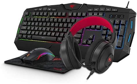 Kit Combo Gamer 4 En 1 Clavier Souris Casque Tapis Avec Elairage