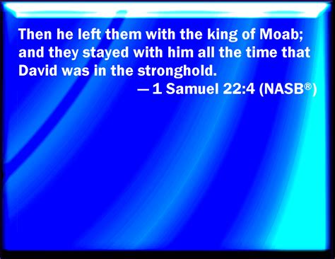 1 Samuel 22:4 And he brought them before the king of Moab: and they ...