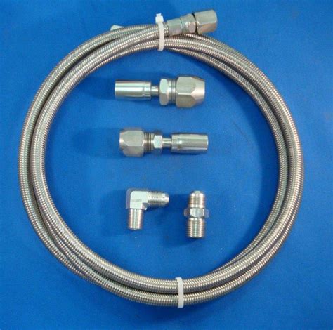 343365 Stainless Steel Braided Heater Hose Kit For Edelbrock Manifolds To Standard Core