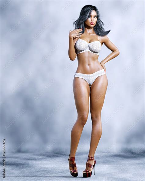 High Sexy Woman In Lingerie Bra And Panties Conceptual Fashion Art Blue Eyes Seductive