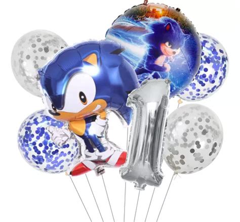 Set Globos Metalizados Sonic Figura Cumplea Os Cuotas Al Mismo Precio