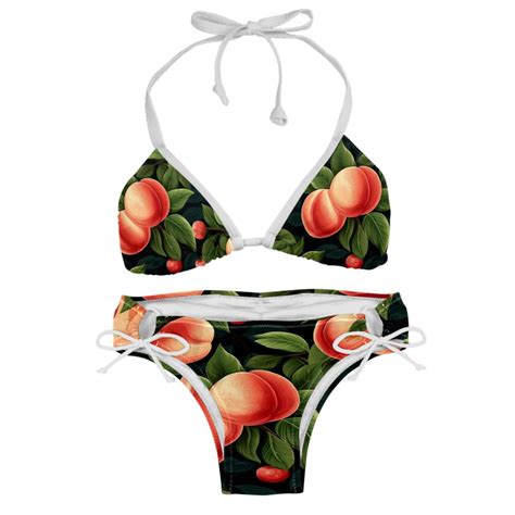 Peach Chic Bikini Set With Detachable Sponge Adjustable Strap Pack For Versatile Swim Suit