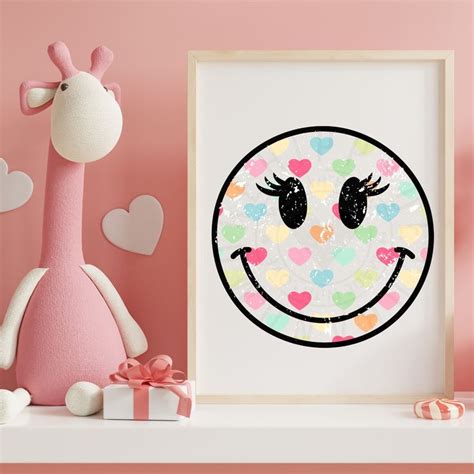 Distressed Retro Happy Face PNG Happy Pdf Smiley Face Png Etsy In