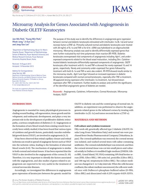 Pdf Microarray Analysis For Genes Associated With Angiogenesis In