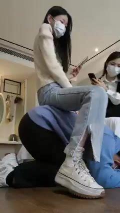 Chinese Lesbian Slave Cleaning Boots ThisVid