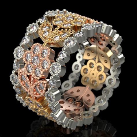 Ажурные кольца из золота - 71 фото