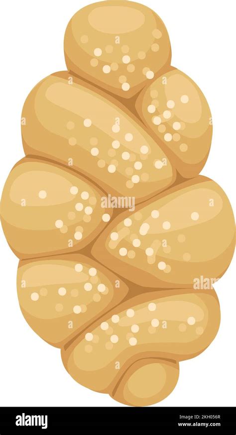 Challah Icon Jewish Braided Bread Cartoon Bakery Stock Vector Image