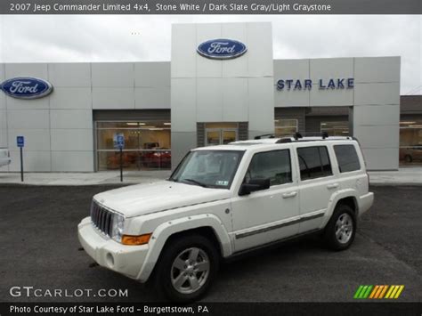 Stone White 2007 Jeep Commander Limited 4x4 Dark Slate Gray Light Graystone Interior