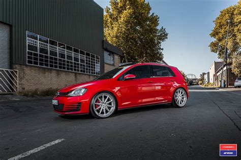 Volkswagen Golf Gti 7 Red Vossen Vws 1 Wheel Wheel Front